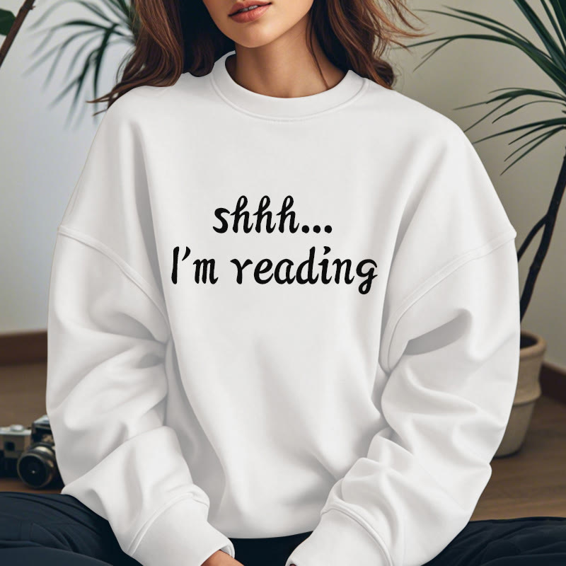 I'M READING Solid Color Womens Crewneck Sweatshirt Pullover