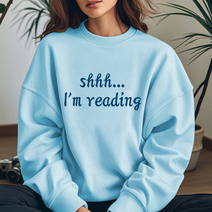 I'M READING Solid Color Womens Crewneck Sweatshirt Pullover