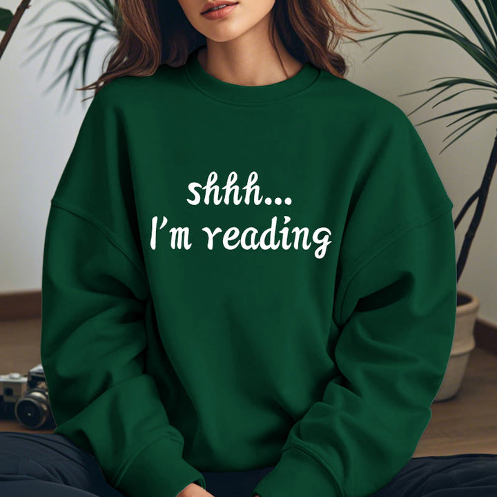 I'M READING Solid Color Womens Crewneck Sweatshirt Pullover