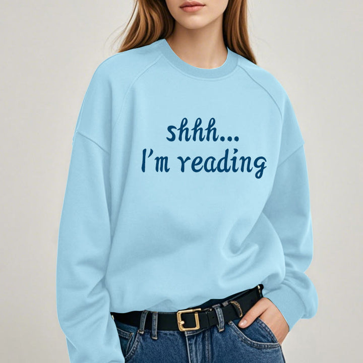 I'M READING Solid Color Womens Crewneck Sweatshirt Pullover