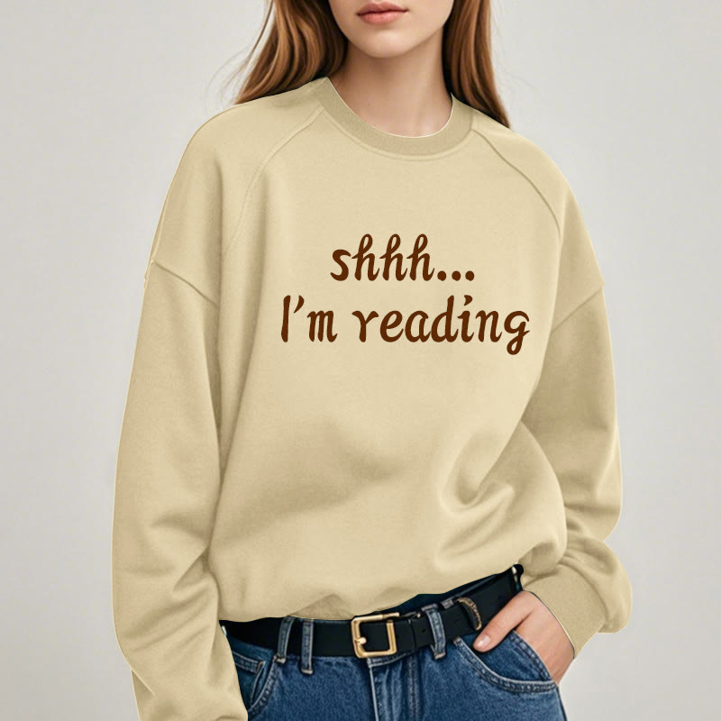 I'M READING Solid Color Womens Crewneck Sweatshirt Pullover