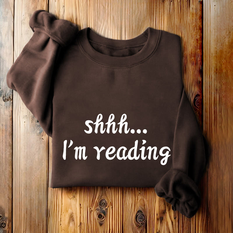 I'M READING Solid Color Womens Crewneck Sweatshirt Pullover