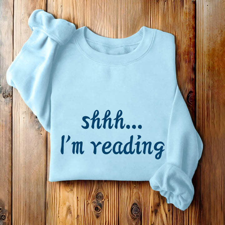 I'M READING Solid Color Womens Crewneck Sweatshirt Pullover