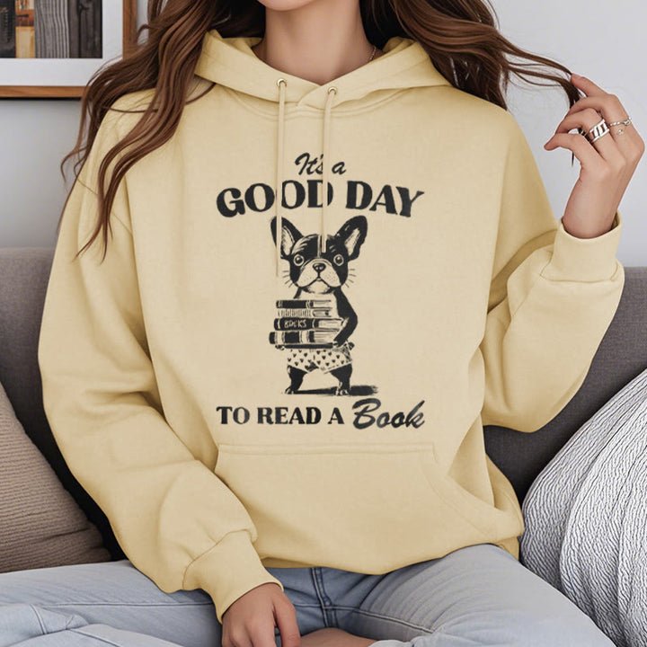 Good Day Reading Fleece Lined Hoodie Comfy Hooded Sweatshirts