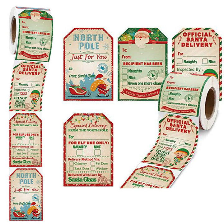 Christmas Label Theme Sticker Roll Special-Shaped Sealing Sticker