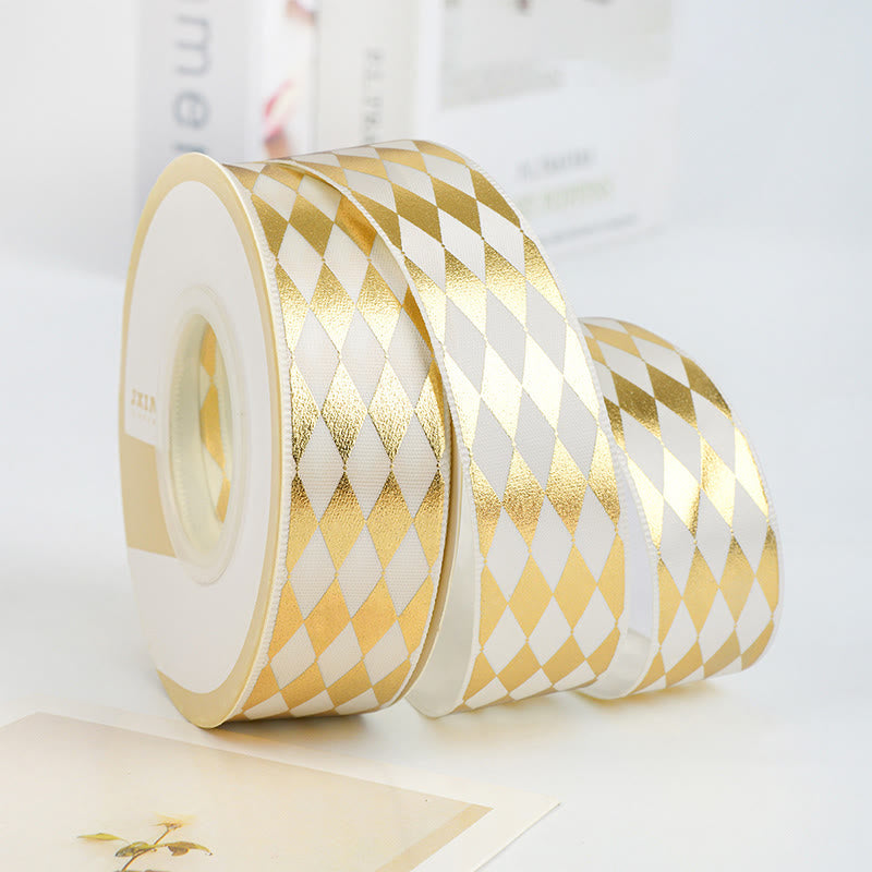 Rhombus Wrapping Ribbon For Holiday Gift Box Packing Decor