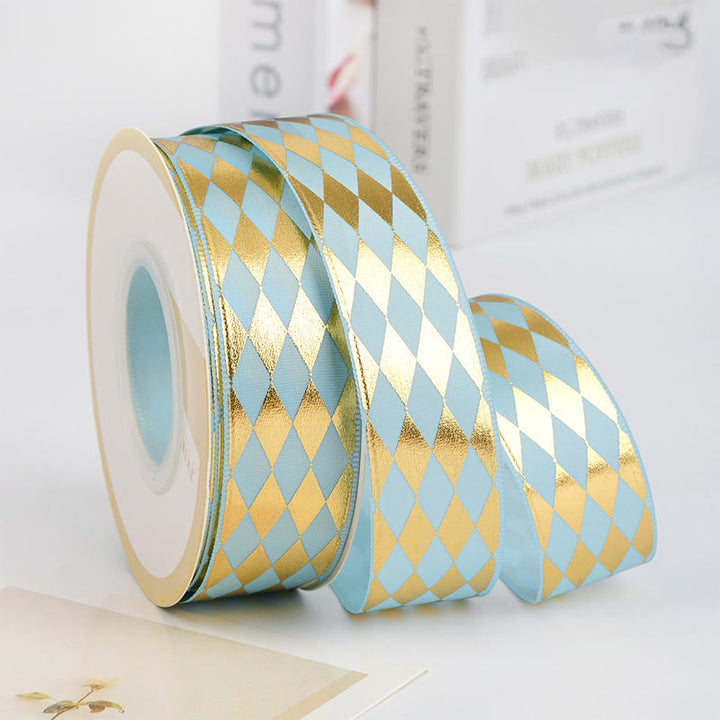 Rhombus Wrapping Ribbon For Holiday Gift Box Packing Decor