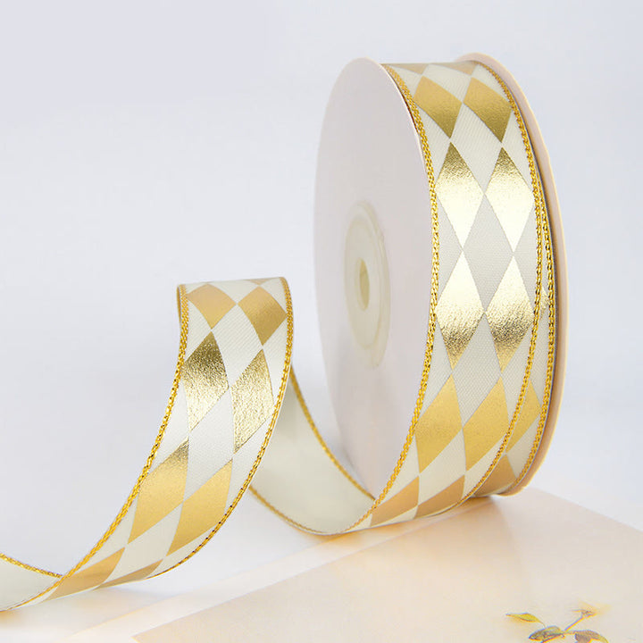 Rhombus Wrapping Ribbon For Holiday Gift Box Packing Decor