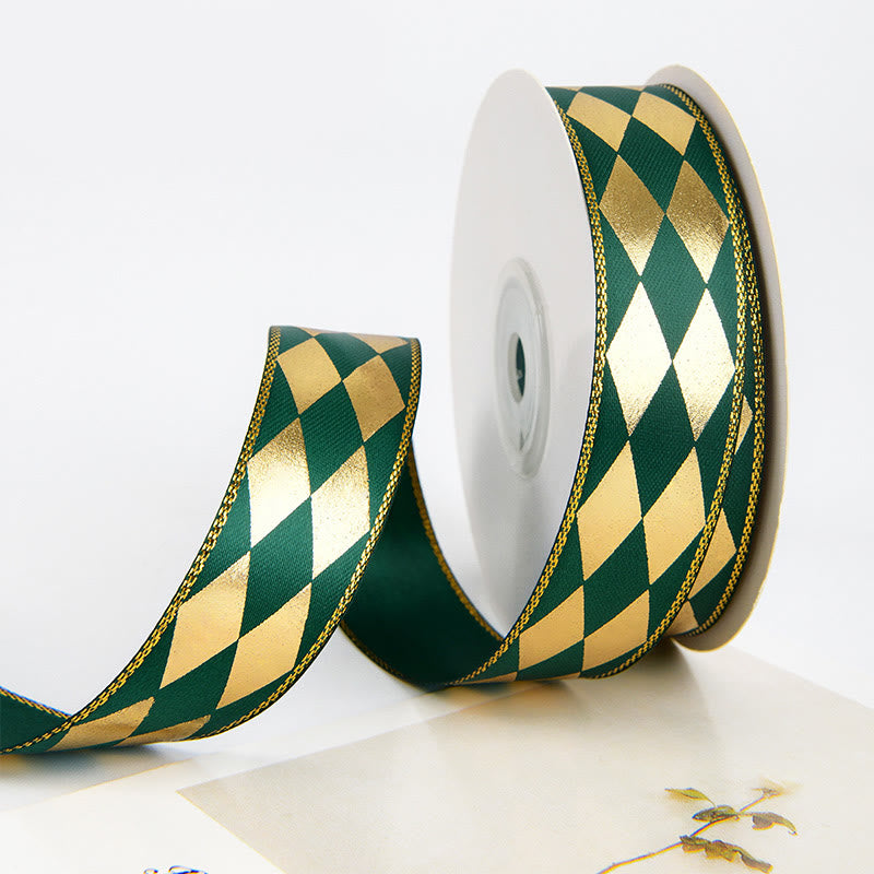 Rhombus Wrapping Ribbon For Holiday Gift Box Packing Decor