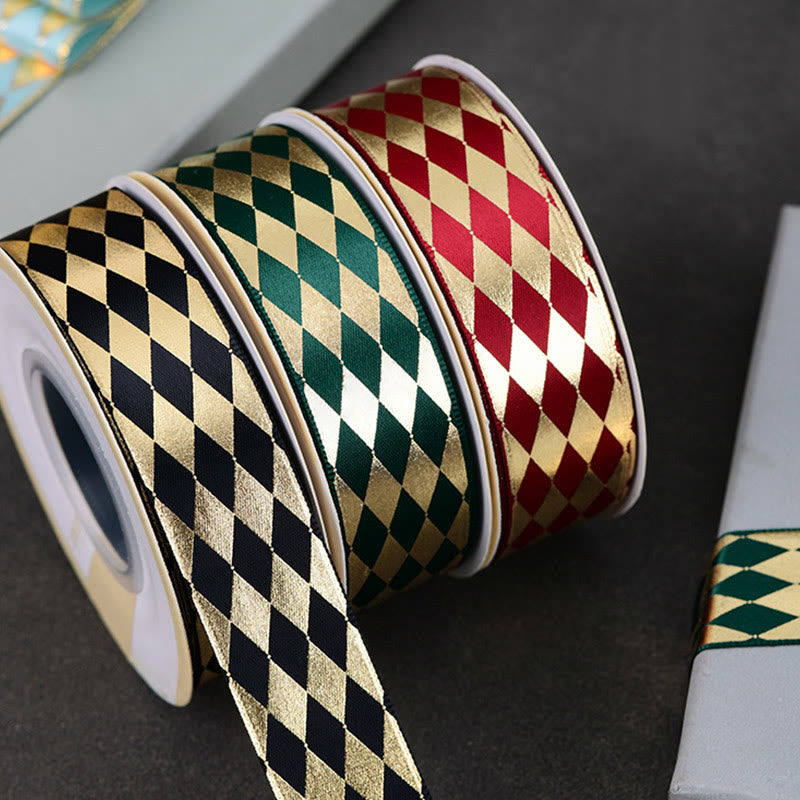 Rhombus Wrapping Ribbon For Holiday Gift Box Packing Decor