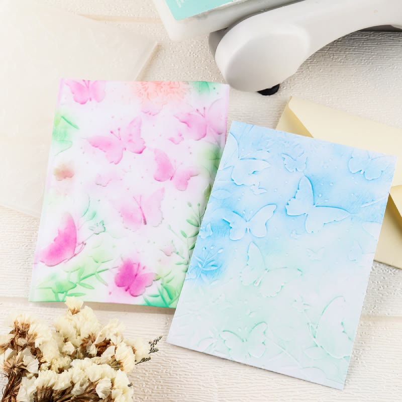 3D Embossed Folder Vivid Butterfly Texture Design For Journal Card Making