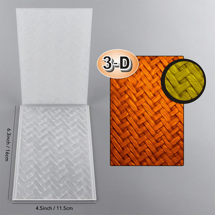 3D Embossed Folder Rattan Stripe Texture Design For Journal Card Making