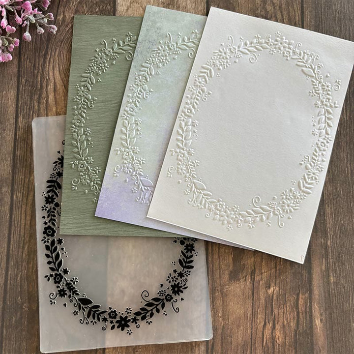 3D Embossed Folder Plant Texture Design For Journal Card Making