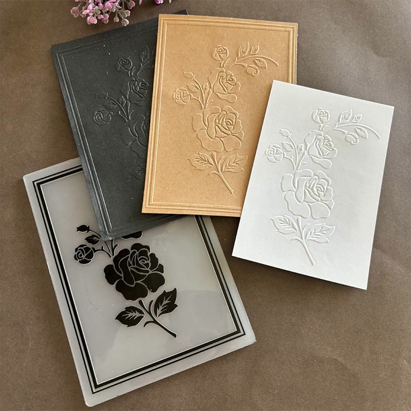 3D Embossed Folder Plant Texture Design For Journal Card Making