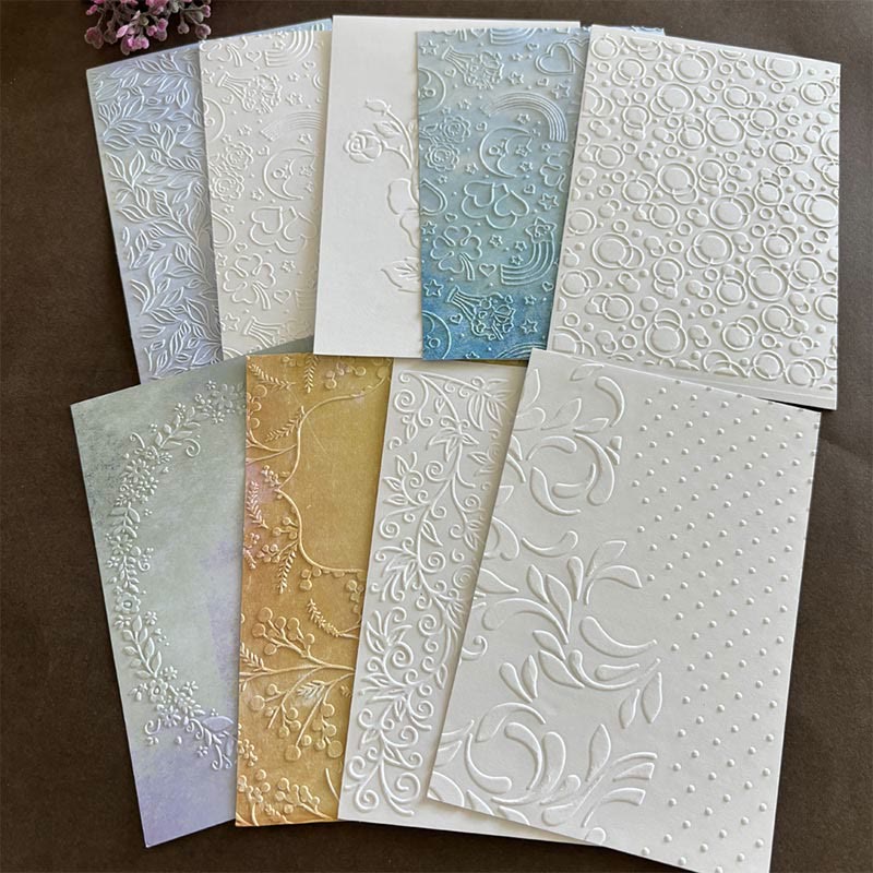 3D Embossed Folder Plant Texture Design For Journal Card Making