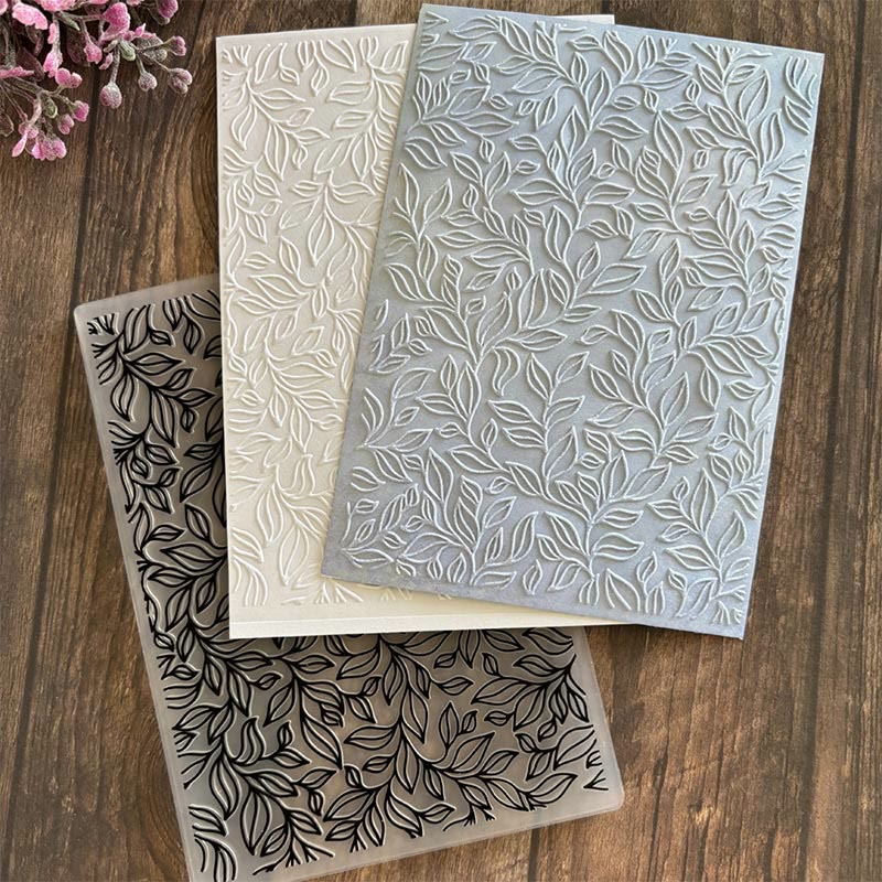 3D Embossed Folder Plant Texture Design For Journal Card Making