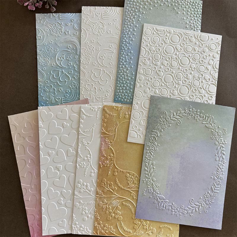 3D Embossed Folder Plant Texture Design For Journal Card Making