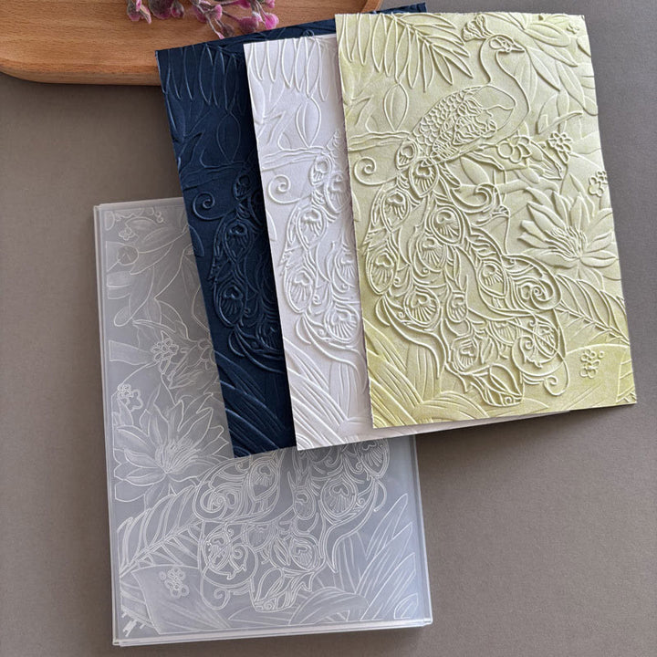 3D Embossed Folder Vlooming Flower Texture Design For Journal Card Making