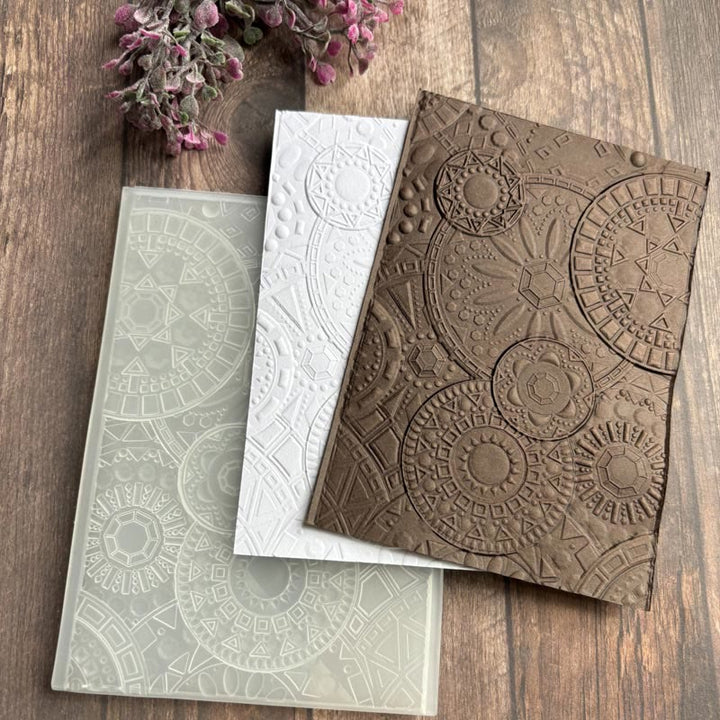 3D Embossed Folder Christmas Floral Texture Design For Journal Card Making