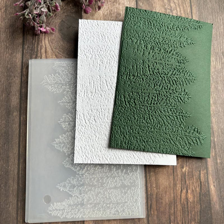 3D Embossed Folder Christmas Floral Texture Design For Journal Card Making