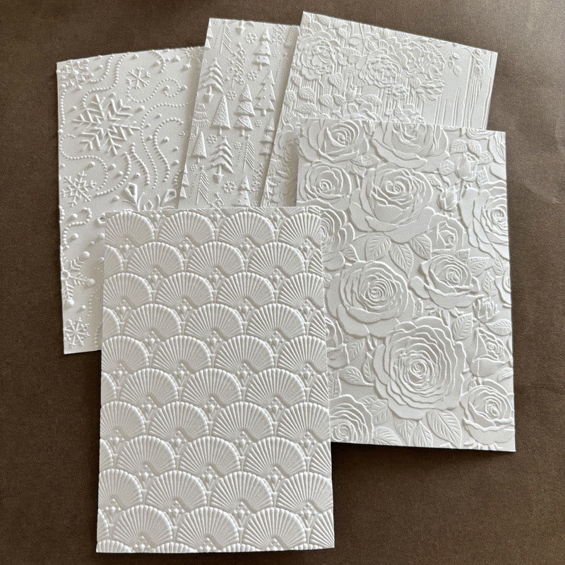 3D Embossed Folder Christmas Floral Texture Design For Journal Card Making