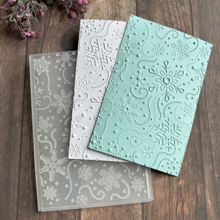 3D Embossed Folder Christmas Floral Texture Design For Journal Card Making