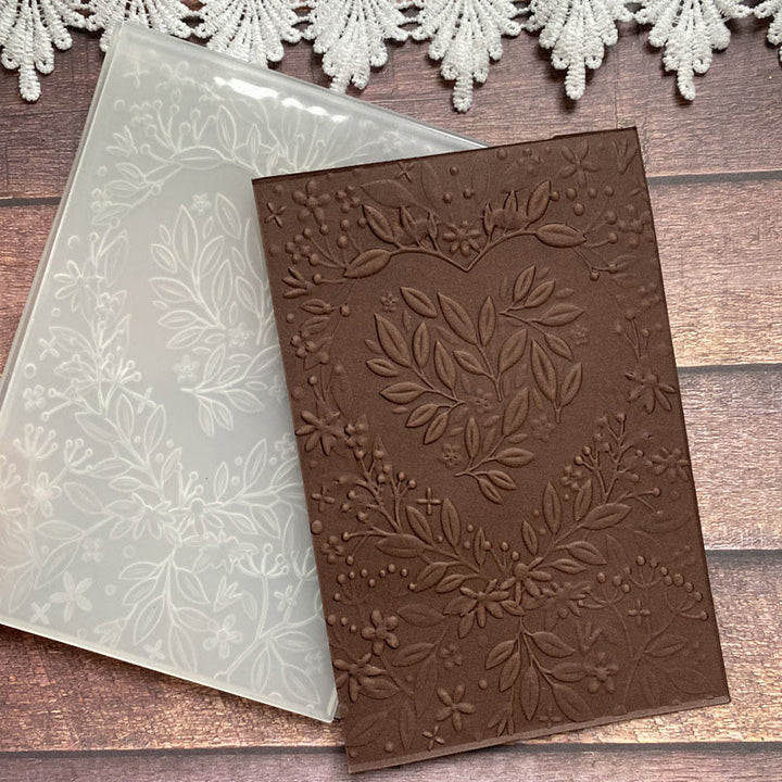 3D Embossed Folder Christmas Leaves Floral Design For Card Making