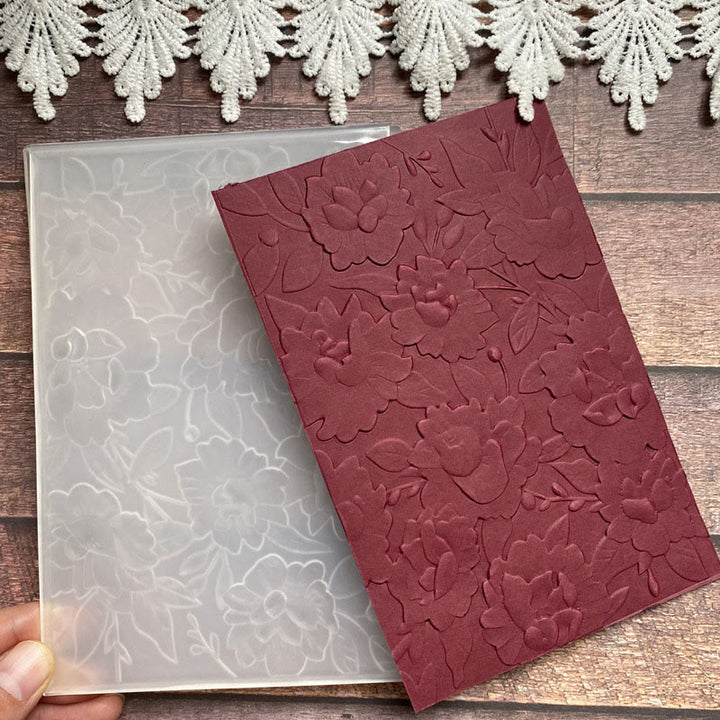 3D Embossed Folder Christmas Leaves Floral Design For Card Making