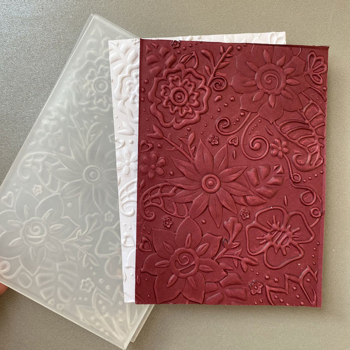 3D Embossed Folder Christmas Leaves Floral Design For Card Making