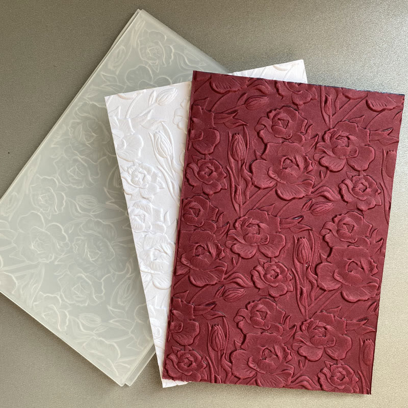 3D Embossed Folder Christmas Leaves Floral Design For Card Making