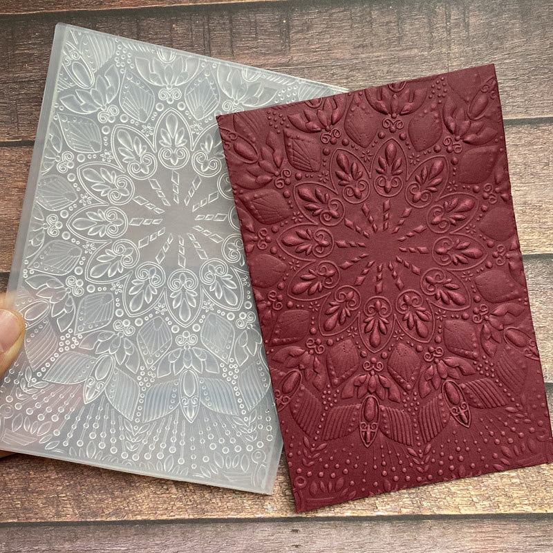 3D Embossed Folder Christmas Leaves Floral Design For Card Making