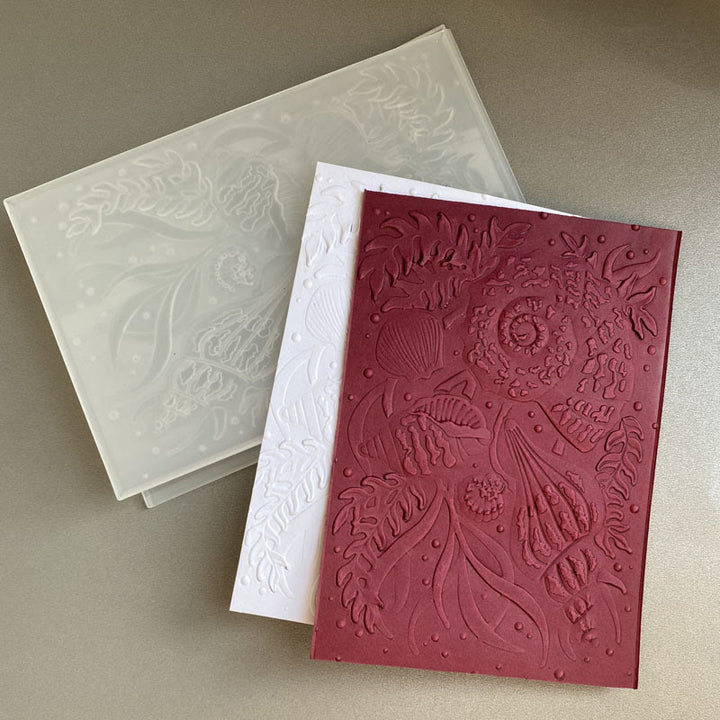 3D Embossed Folder Christmas Leaves Floral Design For Card Making