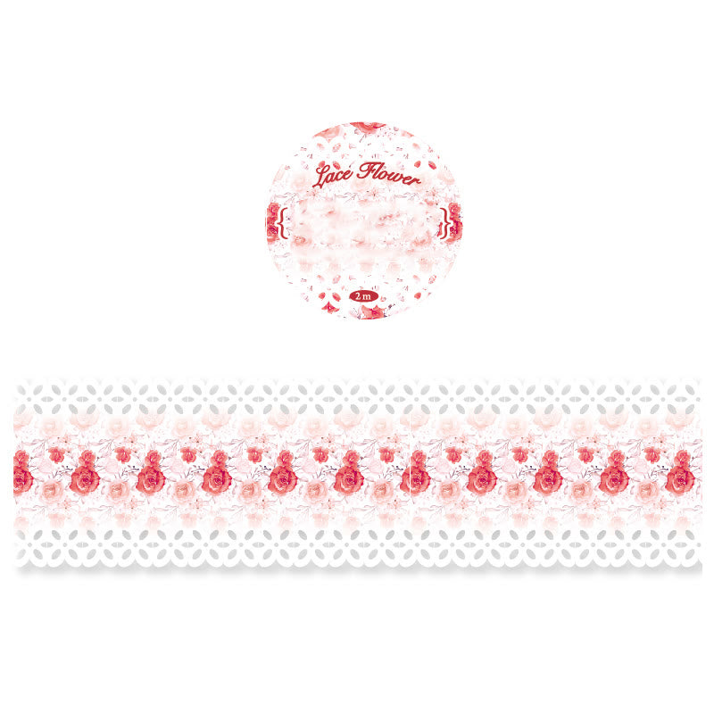 Lace Flower Field Series Washi Tape Loop For Journal Crafts