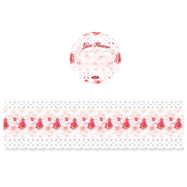 Lace Flower Field Series Washi Tape Loop For Journal Crafts