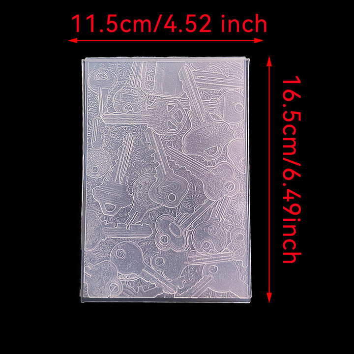 3D Embossed Folder Broken Key Texture Design For Journal Card Making