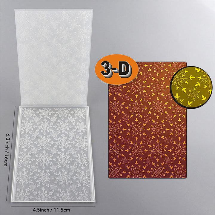 3D Embossed Folder Vivid Snowflake Texture Design For Journal Card Making