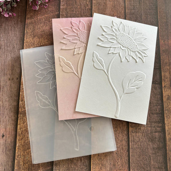 3D Embossed Folder Blooming Flower Texture Design For Journal Card Making