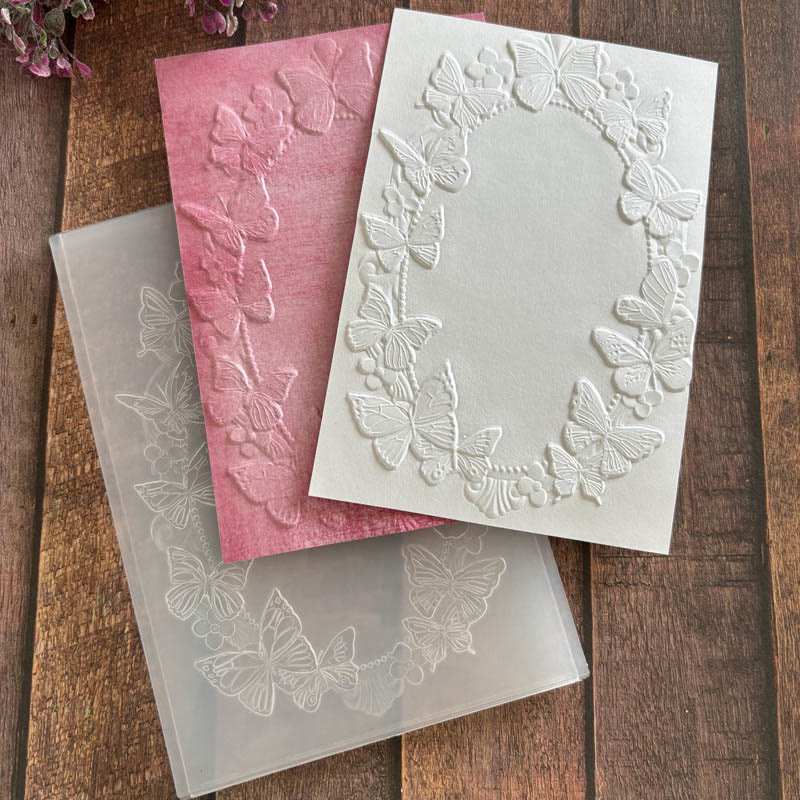 3D Embossed Folder Blooming Flower Texture Design For Journal Card Making