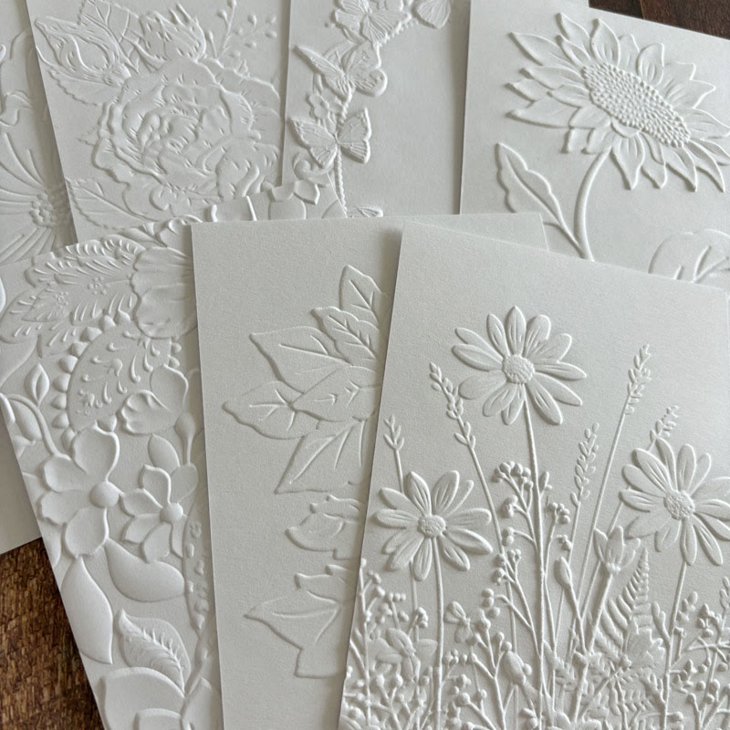 3D Embossed Folder Blooming Flower Texture Design For Journal Card Making