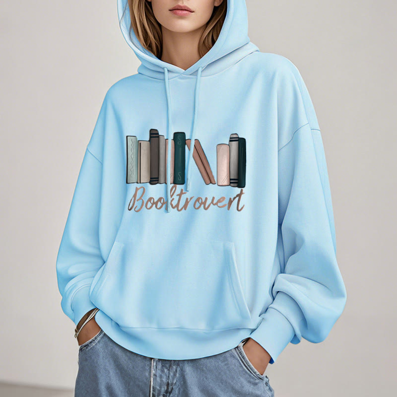 Booktrovert Fleece Hoodie Long Sleeves Comfy Hooded Sweatshirts