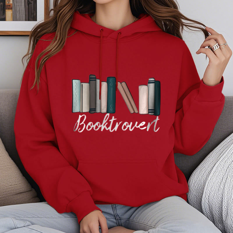 Booktrovert Fleece Hoodie Long Sleeves Comfy Hooded Sweatshirts