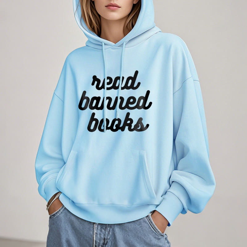 Read Banned Books Fleece Hoodie Long Sleeves Hooded Sweatshirts