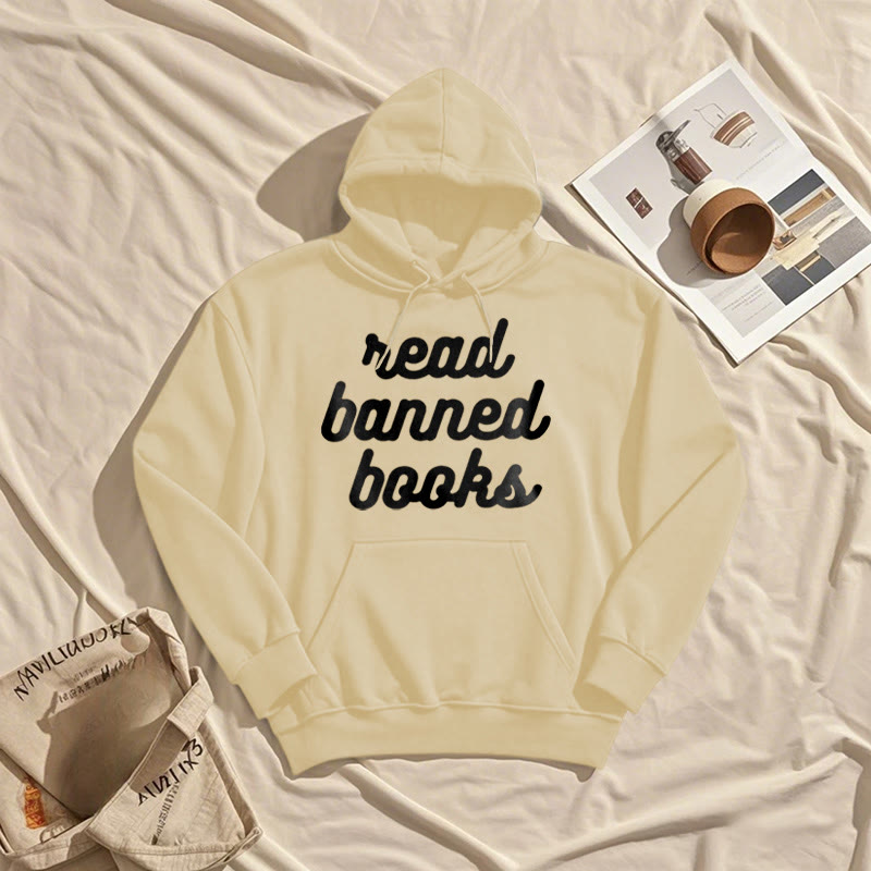 Read Banned Books Fleece Hoodie Long Sleeves Hooded Sweatshirts