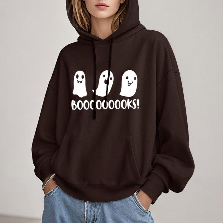 Booooks Ghost Fleece Hoodie Long Sleeves Hooded Sweatshirts