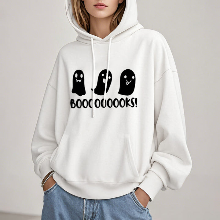 Booooks Ghost Fleece Hoodie Long Sleeves Hooded Sweatshirts