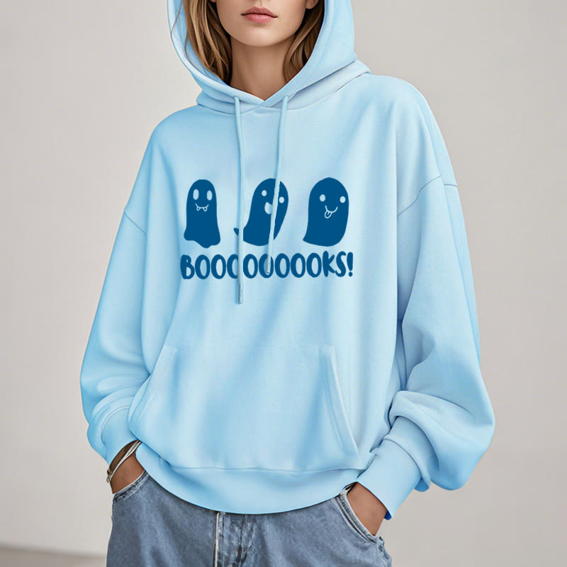 Booooks Ghost Fleece Hoodie Long Sleeves Hooded Sweatshirts