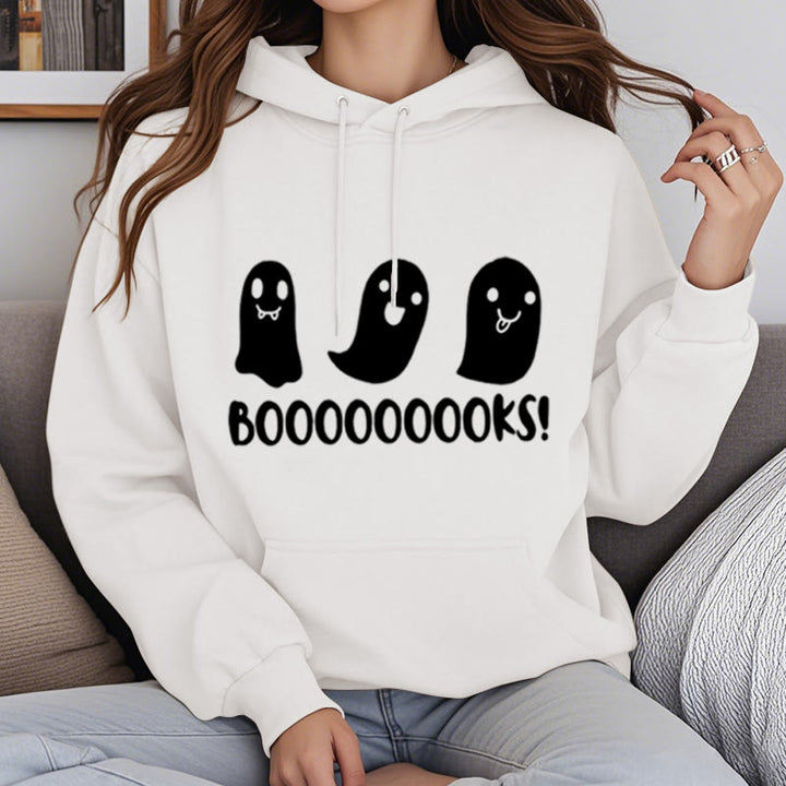 Booooks Ghost Fleece Hoodie Long Sleeves Hooded Sweatshirts