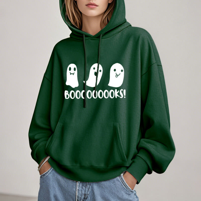 Booooks Ghost Fleece Hoodie Long Sleeves Hooded Sweatshirts