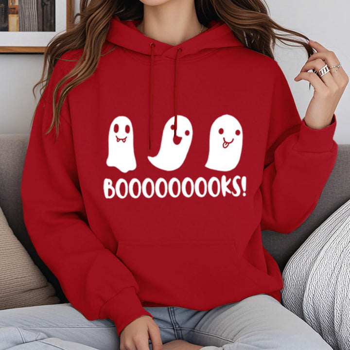 Booooks Ghost Fleece Hoodie Long Sleeves Hooded Sweatshirts