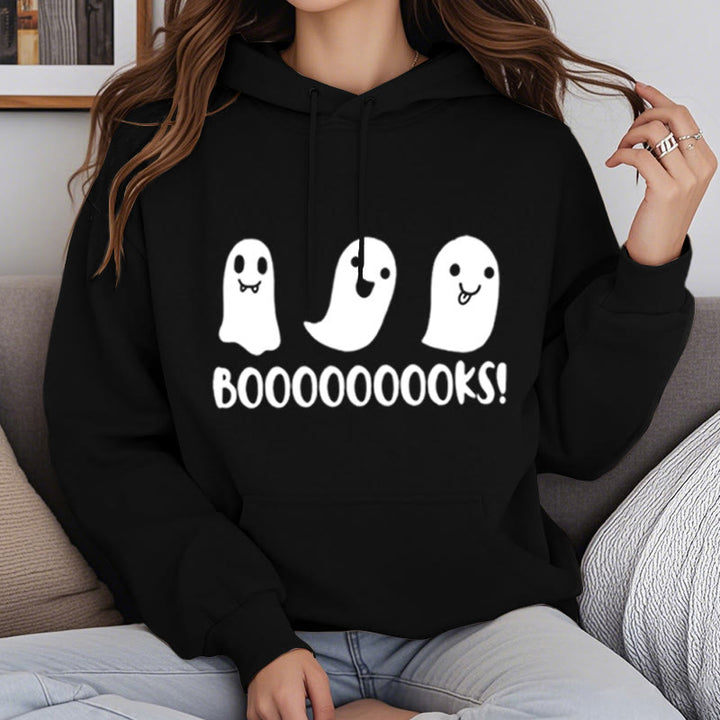 Booooks Ghost Fleece Hoodie Long Sleeves Hooded Sweatshirts